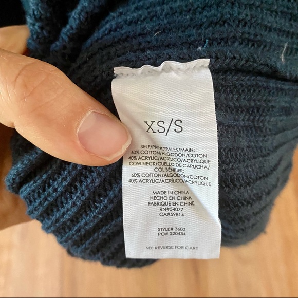 Cabi Flex Knit Sweater Poncho Pullover Blue Green - Picture 6 of 6